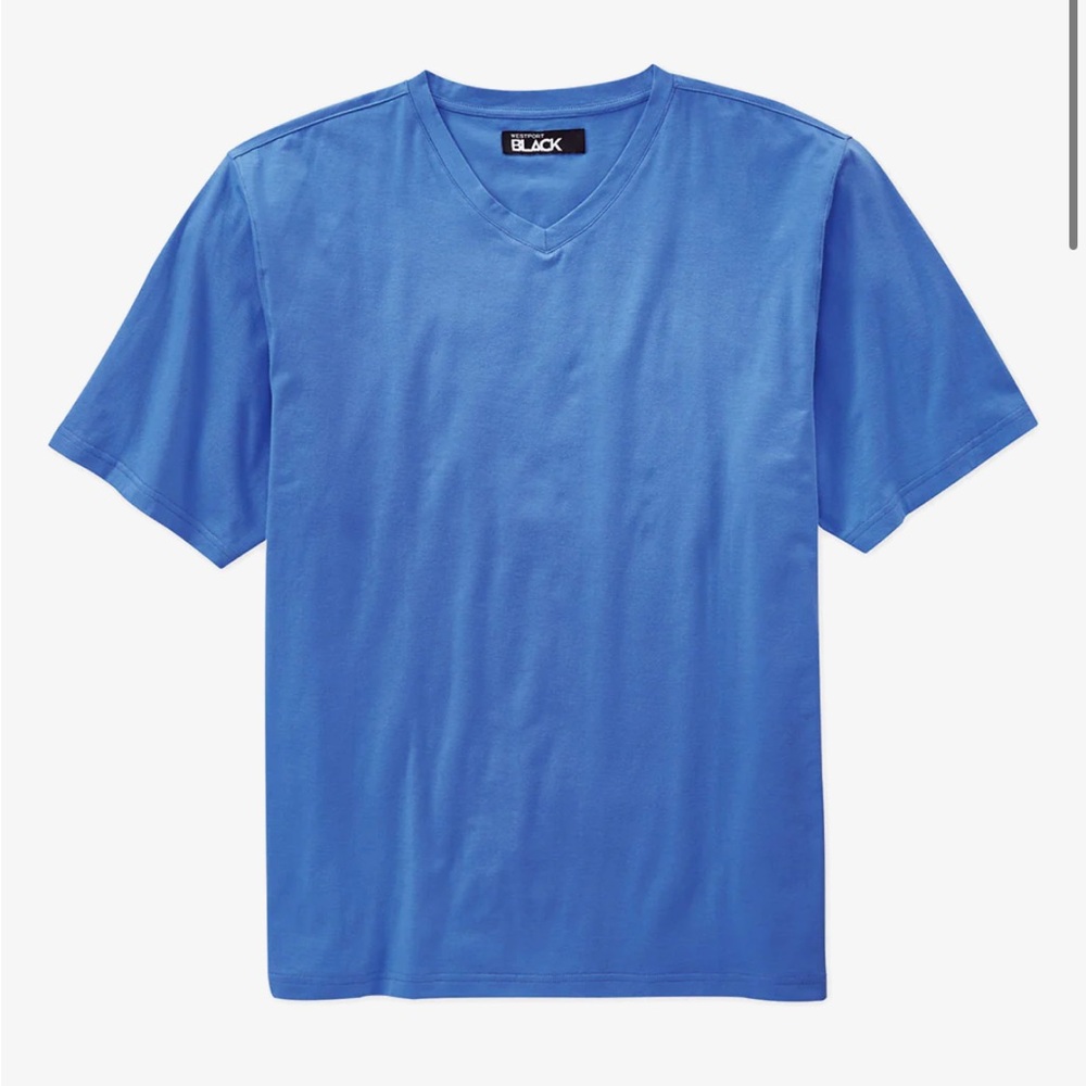 Westport Black Short Sleeve Pima Stretch Solid V-Neck Tee
